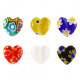 Millefiori beads heart flower 8x8mm - Multicolour